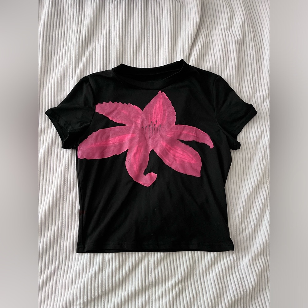 Black floral top
